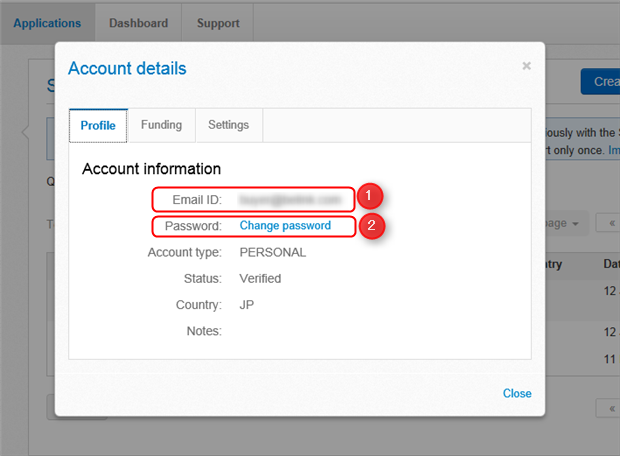 Account details