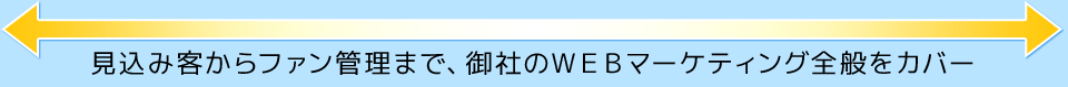 見込み客からファン管理まで、御社のWEBマーケティング全般をカバー