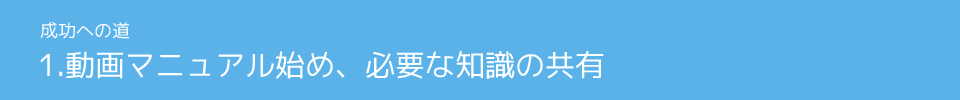 1.動画マニュアル始め、必要な知識の共有